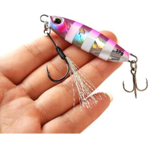 Shore Cast jig 15g 30g Fishing Spoon Bait With Hooks Lead Metal Slow Jigging Lure Sea Bass Fishing Tackle