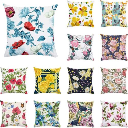 45x45cm Summer Natural Flowers Leaf Botanical Tropical Jungle Cushion Cover Car Sofa Throw Pillow Case For Home Dec TP102