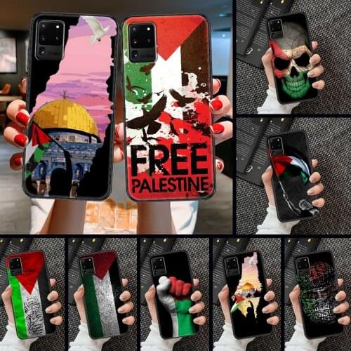 Palestine Flag Phone case For Samsung Galaxy Note 4 8 9 10 20 S8 S9 S10 S10E S20 Plus UITRA Ultra black luxury cover art bumper