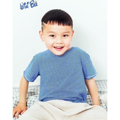 T-Shirt Kids 2021 Boys Clothes 3Years Striped Raw Edge Design T Shirt Toddler Tee Children Clothes Boys Short Sleeve2 4 6 Years