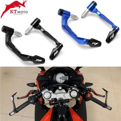 For YAMAHA YZF-R1 YZFR6 YZF R1 R6 2004-2020 Motorcycle CNC Handlebar Handle grips Bar Ends + Brake Clutch Levers Guard Protector
