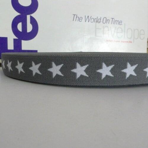 27 Yards 3/4'' 20mm GREY COLOR Star Print Jacquard Underwear Elastic Tape