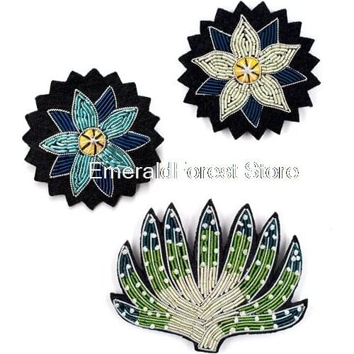 French original design handmade creative brooch, Indian silk embroidery badge plant cactus brooches