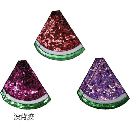 Fruits Sequined Watermelon Patches Embroidered Fruits Appliqued Diy clothes bags stickers Jeans Coats Pants Motif Bagde patch