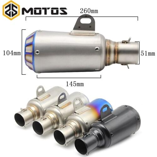 ZS MOTOS 35-51mm Motorcycle Exhaust Escape Moto Pipe Muffler Pipe Moto Escape Modified For Ak MSX125 KTM