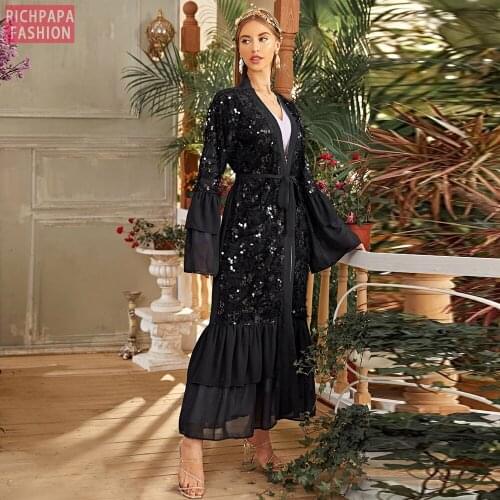 Open Dubai Abaya Kimono Muslim Cardigan Hijab Dress Abayas For Women Turkey Islam Kaftan Robe Femme Longue Musulman De Mode Oman