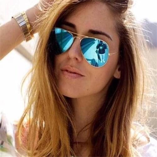 Classic Silver Metal Sunglasses Light Red Green Gradient Lens fresh Pilot Sun Glasses Shades Street Eyewear UV400