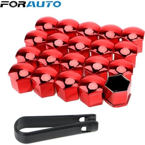 20 Pcs Car Wheel Nut Caps 17mm Auto Hub Screw Cover Car Tyre Nut Bolt Protection Covers Caps Anti-Rust Auto Replacement Parts