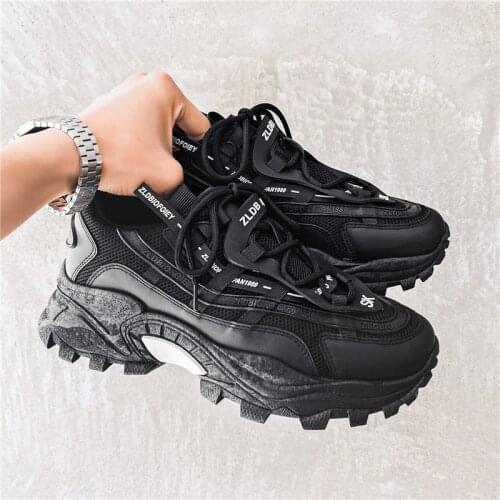 Autumn Trainers Men Personality Trendy Running Shoes Thick Soled Increased Men Sneakers Athletics Sports Chunky Outdoor Footwear