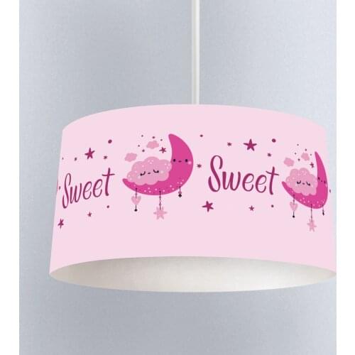 Lamp For Kids Bedrooms Light Chandelier for Living Room Childrens Room Powder Pink Sweet Moon Cloud Model 227