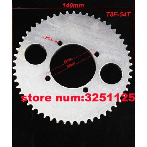 THE MOTOR Store Silver T8F 54T 54mm 54 Tooth Pocket Bike Mini Quad ATV Moped Scooter Motoparts Pocket Bike Mini Quad ATV