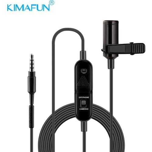 KIMAFUN Mic Phone Lavalier Camera Microphone Lapel Condenser Mic for Xiaomi Collar iPhone Xs X Canon DSLR PK Rode