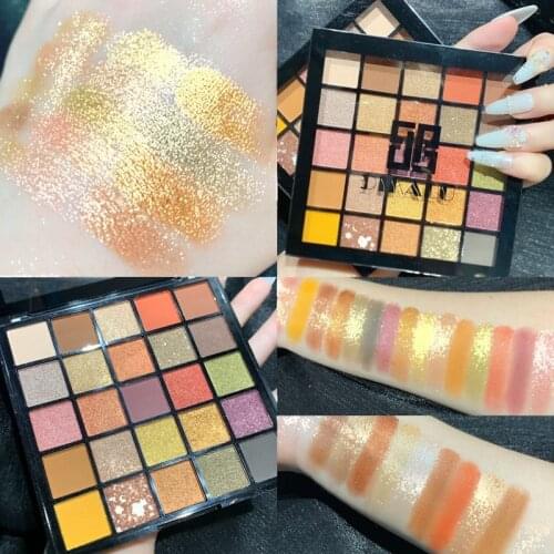 25 Colors Board Eyeshadow Palette Neon Yellow Eye Pigment Matte Glitter Highlighter Cosmetics Eyes Makeup Palette Maquiagem