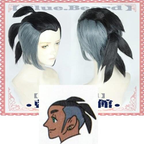 Anime Game Sword/Shield Cosplay Raihan Wig Kibana Wig High-temperature Fiber Black Grey Hair+wig cap