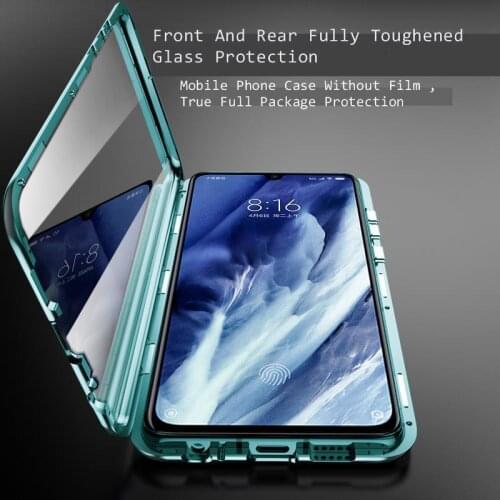For xiaomi redmi note 8 pro чехол Case Cover Shockproof Mi CC9 Pro Transparent Double glass magnet metal frame Protective Case