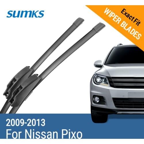 SUMKS Wiper Blades for Nissan Pixo 22"&13" Fit Hook Arms 2009 2010 2011 2012 2013