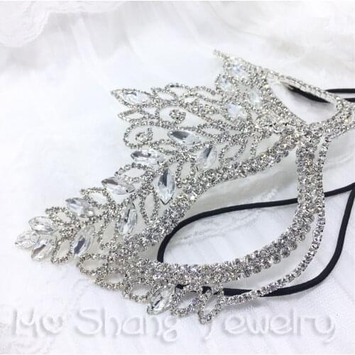 Wedding Masquerade Crystal Mask Perfect for Proms, Quinceaneras, Halloween, Venetian Carnaval, Mardi Gras, Bachelorette Party