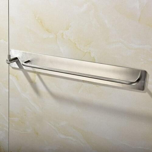 Stainless steel punching-free kitchen towel hanging bar single bar hook bathroom towel bar bathroom towel rack