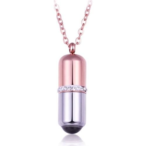 YUN RUO Rose Gold Color 100 languages I love you Projection Pendant Necklace Titanium Steel Jewelry Woman Birthday Gift Not Fade