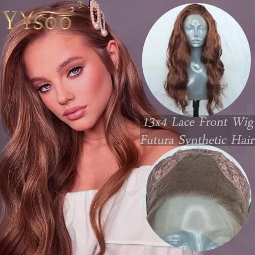 YYsoo Long Blonde Body Wave Heat Resistant 13x4 Synthetic Lace Front Wigs Free Part Glueless Half Hand Tied Blonde Wig 350 Color