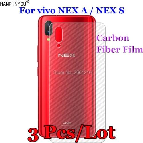 3 Pcs/Lot For vivo NEX A / NEX S 6.59" 3D Non-slip Clear Carbon Fiber Back Film Screen Protector Protective Sticker