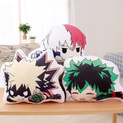 35cm Lovely Anime Bakugou Katsuki Todoroki Shoto Midoriya Izuku Bolster anime Plush toy Boku my Hero Academic Pillow fan gift