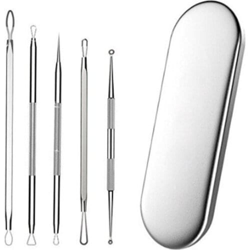4/5pcs Blackhead Remover Tool Kit Face Skin Care Tools Facial Acne Needle Clip Pimple Tweezer Blemish Extractor Tools Set