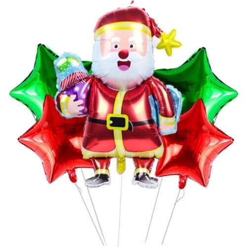 5pcs Santa Claus Snowman tree Foil Balloons Christmas Party Decorations Inflatable Helium air Globos Kids Toy Xmas Party Navidad