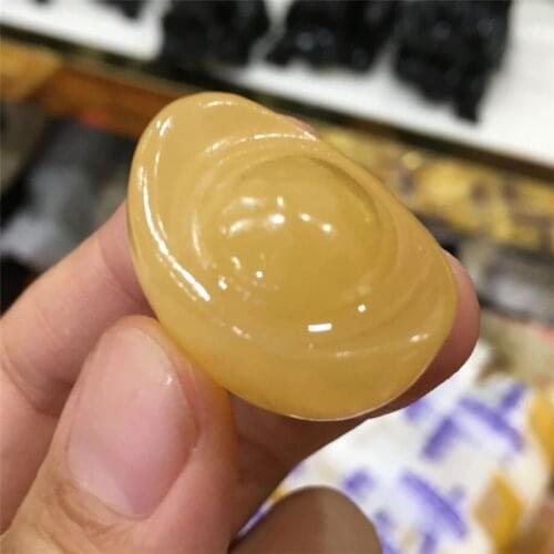 5pc Natural yellow jade Gold ingot hand carved quartz specimen healing