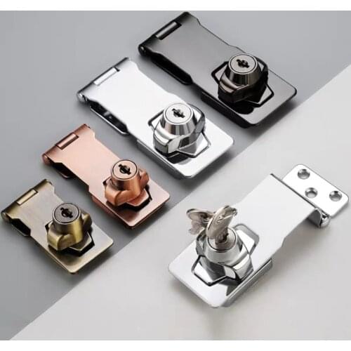 90 Degrees Rotation Knob Keyed Locking Hasp Double Door Cabinet Office Cabinet Security Combination Lock Zinc Alloy