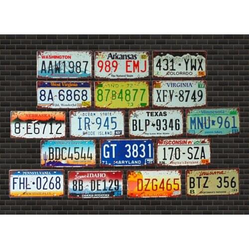 Car No. Metal License Plate Vintage Home Decor Tin Sign Bar Pub Garage Decorative Tin Metal Sign Metal Art Metal Plaque 15x30cm