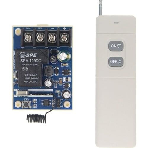 3KM High Power DC 12V-48V 24V 36V 30A 1 CH 1CH RF Wireless Remote Control Switch System Receiver+Transmitter ON OFF