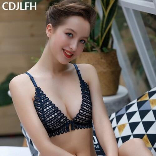 Front Closure Brassiere Femme Sexy Lingerie Wireless Bra Breathable Backless Bralette Lace Intimates Sexy Push Up Bras For Women