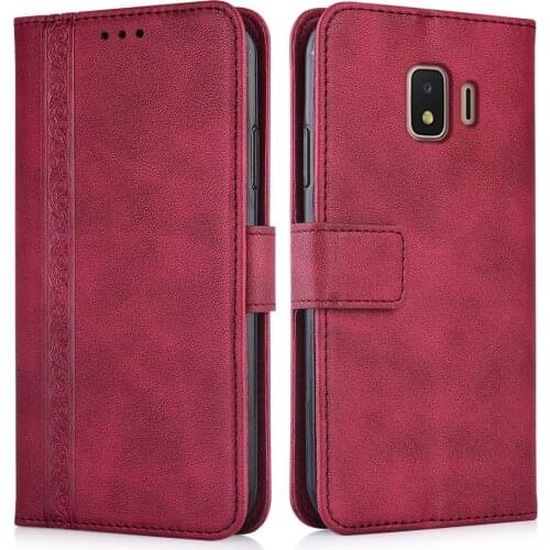 3d Embossed Leather Case for Samsung Galaxy J2 Core J260 J260F SM-J260F Back Cover Wallet Case With Card Pocket