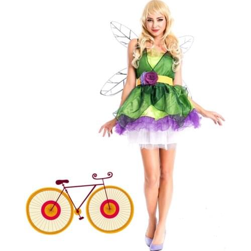 Wonderful fairy Princess Dress Green Halloween Costume Party queen Costumes Plus Size Sexy Women Costume With Wings