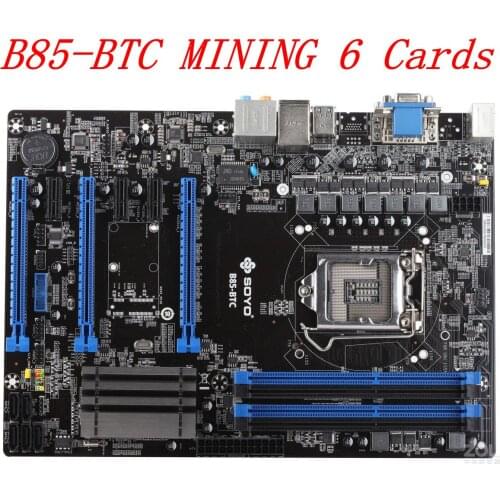 Mining BTC B85-BTC 6PCI-E Desktop Motherboard B85 LGA 1150 DDR3 16G SATA3 USB3.0 ATX BTC Mining