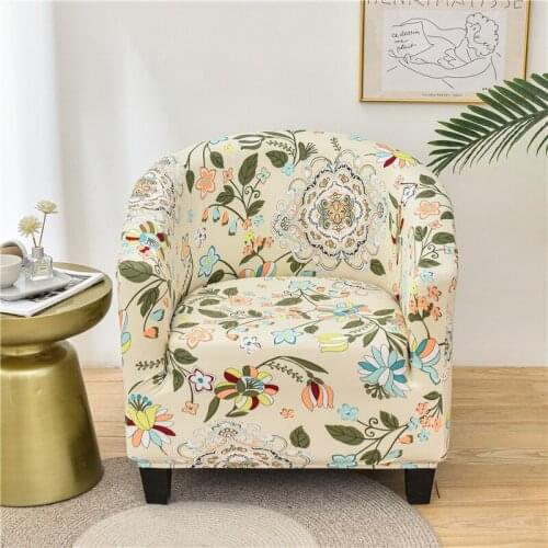 Printed Elastic Sretch Bathtub Sofa Cover Armchair Seat Spandex Slipover Protector Washable Dustproof Home Chair Decoration