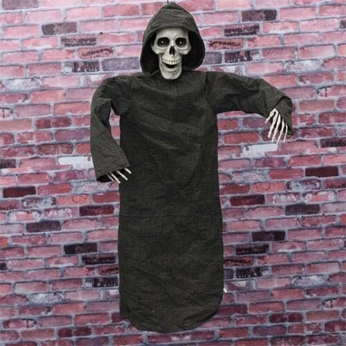 Electric Toy Halloween Luminous Skull Head Ghost Festival Decoration Props Electric Induction Pendant Hanging Ghost