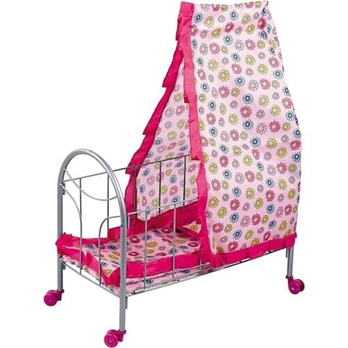 ABS Plastic Baby Crib Cradle Bed Simulation Furniture Toy Reborn Doll for MellChan Baby Doll Kids Children Role Play