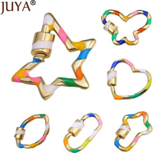 Juya Trendy Lock Hook Spiral Clasps Popular Hanging Chain Pendants DIY Jewelry Making Accessories Necklace Bracelets Hand Made