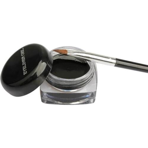 Cosmetic Waterproof Eye Liner Pencil Make Up Black Liquid Eyeliner Shadow Gel Makeup + Brush Black 88 WH998