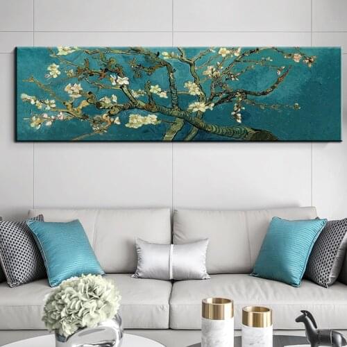 Blossoming Almond Tree By Van Gogh Flower Reproduction Works Oil Painting Canvas Print Wall Picture for Living Room