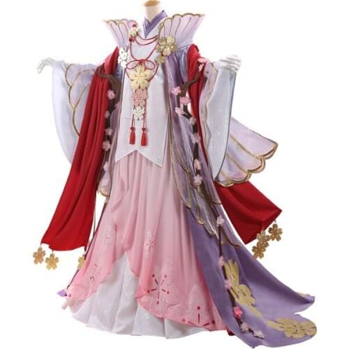 Onmyoji SSR Tamamo no Mae Cherry blossoms Japanese Style Kimono halloween costume full sets A