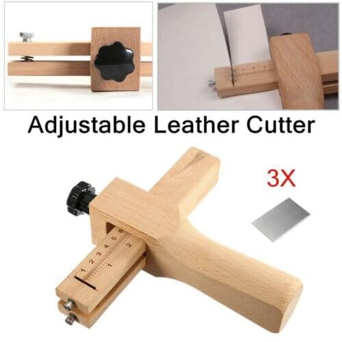 Creative Wooden Adjustable Leather Tools Strap Cutter Leather Craft Strip Belt DIY Hand Cutting Tool