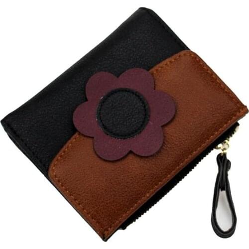 Flower Design Pu Leather Small Wallet Women 2020 Short Brand Lady Wallet Mini Zipper Female Purse Girl Coin Purse Pocket