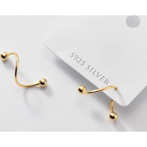 Trendy 925 Sterling Silver Stud Earrings for Women Geometric Wave Line Minimalist Earring Fashion Fine Jewelry Brincos Gift