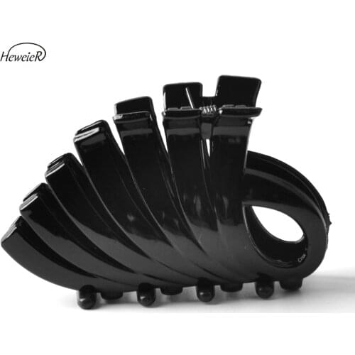 Fashion Girls Women Lady Accessories Black Plastic Clip Hair Grip Clamp Claws Pins Holder Headwear Headdress Hairpiece 85x48mm