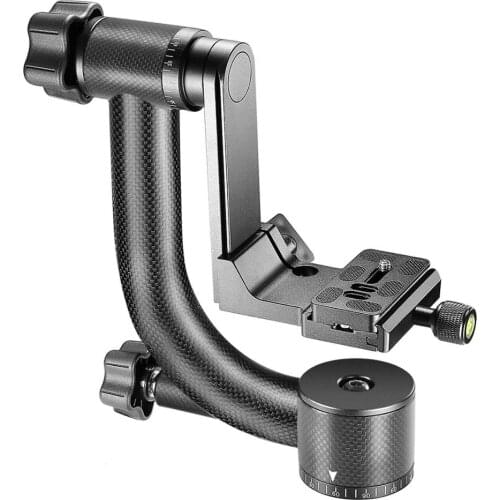 Neewer Professional Heavy Duty Carbon Fiber 360 Degree Panoramic Gimbal Tripod Head with Arca-Swiss 1/4 inch Quick Plate