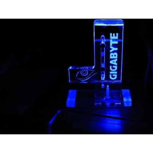 New Blue 30*140 mm HIS For GIGABYTE Graphics Cards Stand Support Logo Custom (Please Leave a Message Provide Picture and Color)
