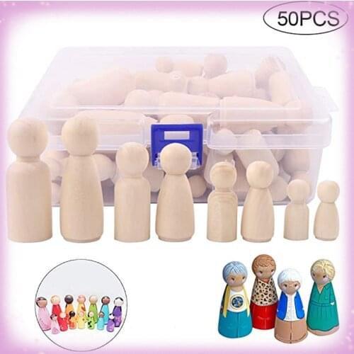 2021 latest Montessori toy log color wooden doll painted wooden toy doll body DIY creative graffiti childrens toy crafts